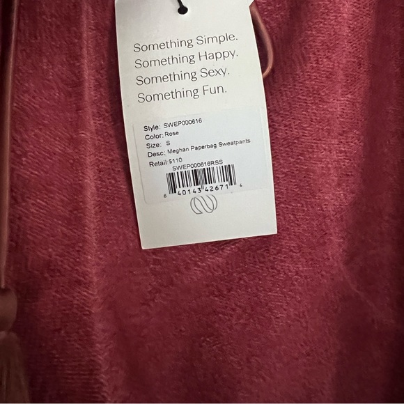 Something Navy Meghan Paperbag Sweatpants NWT - Picture 5 of 5